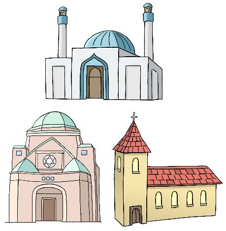 Moschee, Tempel, Kirche